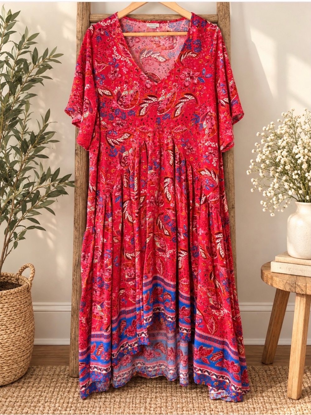 Avenue Plus Size 22/24 Floral High Low Maxi Dress